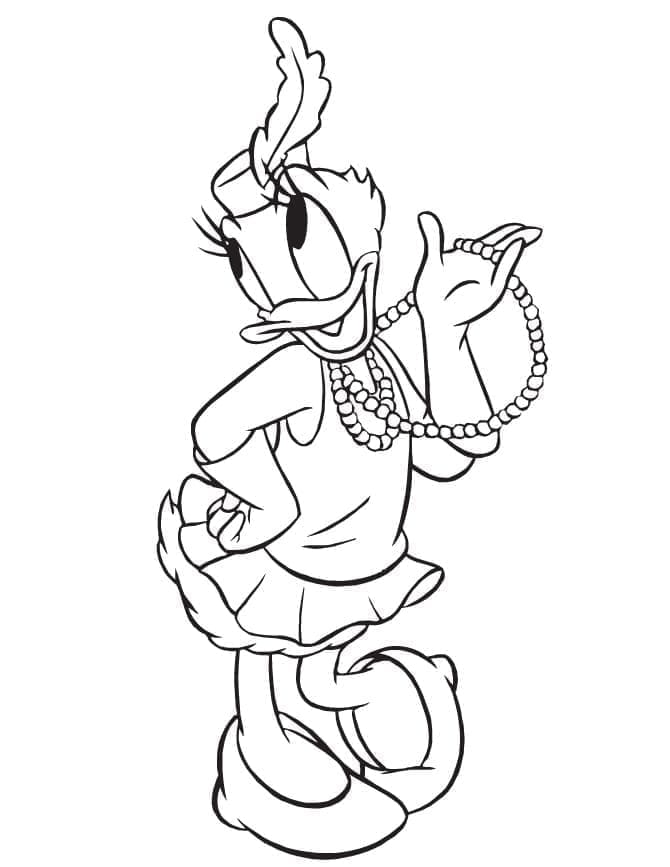 Desenho De Margarida Pata Muito Feliz Para Colorir