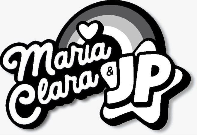 Desenho de Maria Clara e Jp Logotipo para Colorir