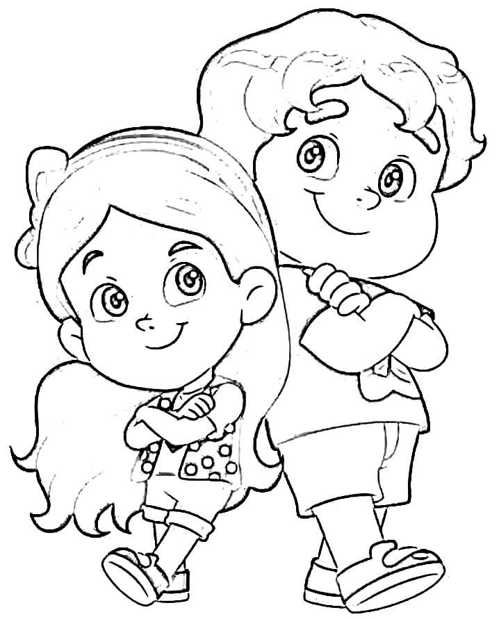 Desenho de Maria Clara e Jp para Colorir