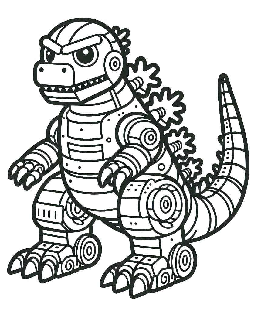 Desenho De Mechagodzilla Fofo Para Colorir