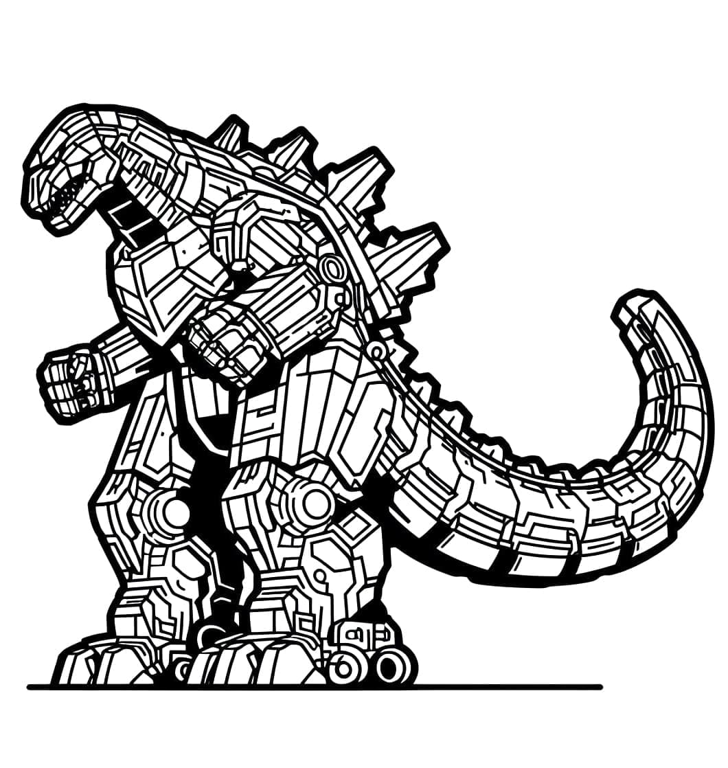 Desenho De Mechagodzilla Imprimivel Para Colorir