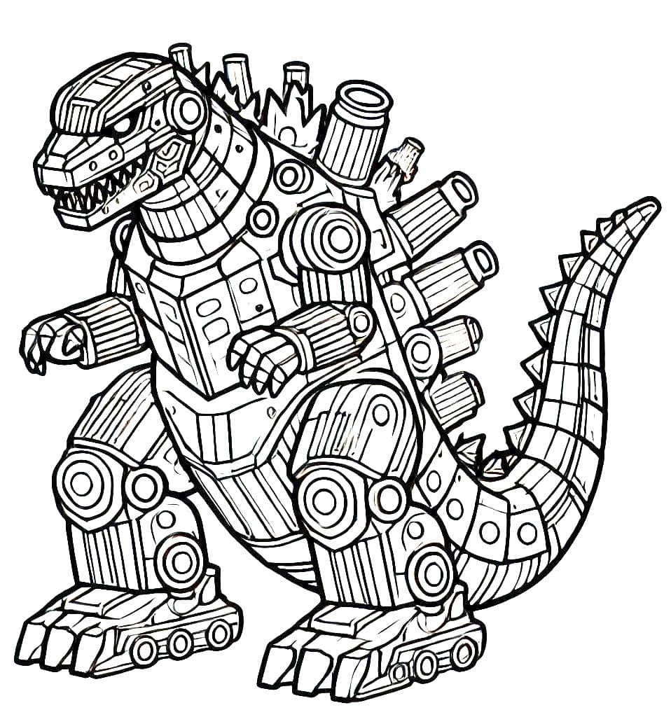 Desenho De Mechagodzilla Para crianças De 1 Ano Para Colorir