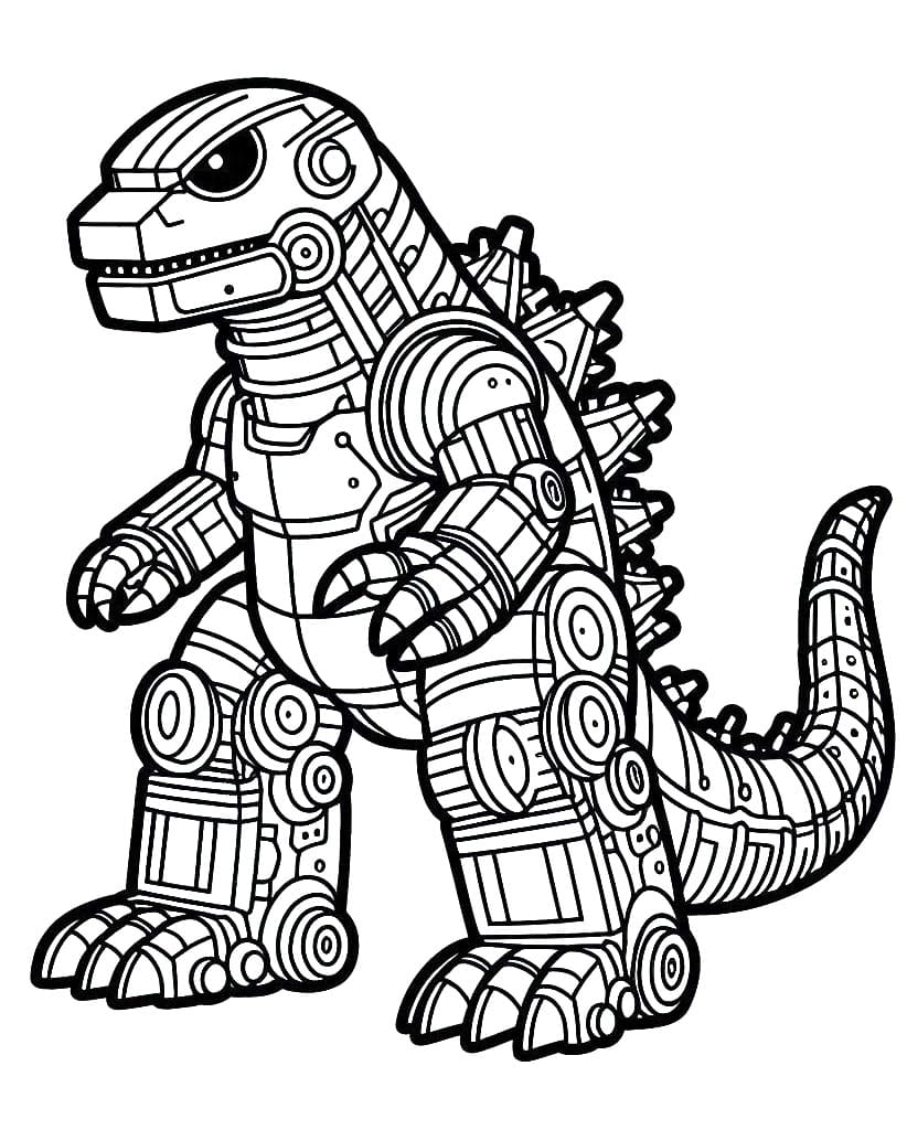 Desenho De Mechagodzilla Para crianças De 2 Ano Para Colorir