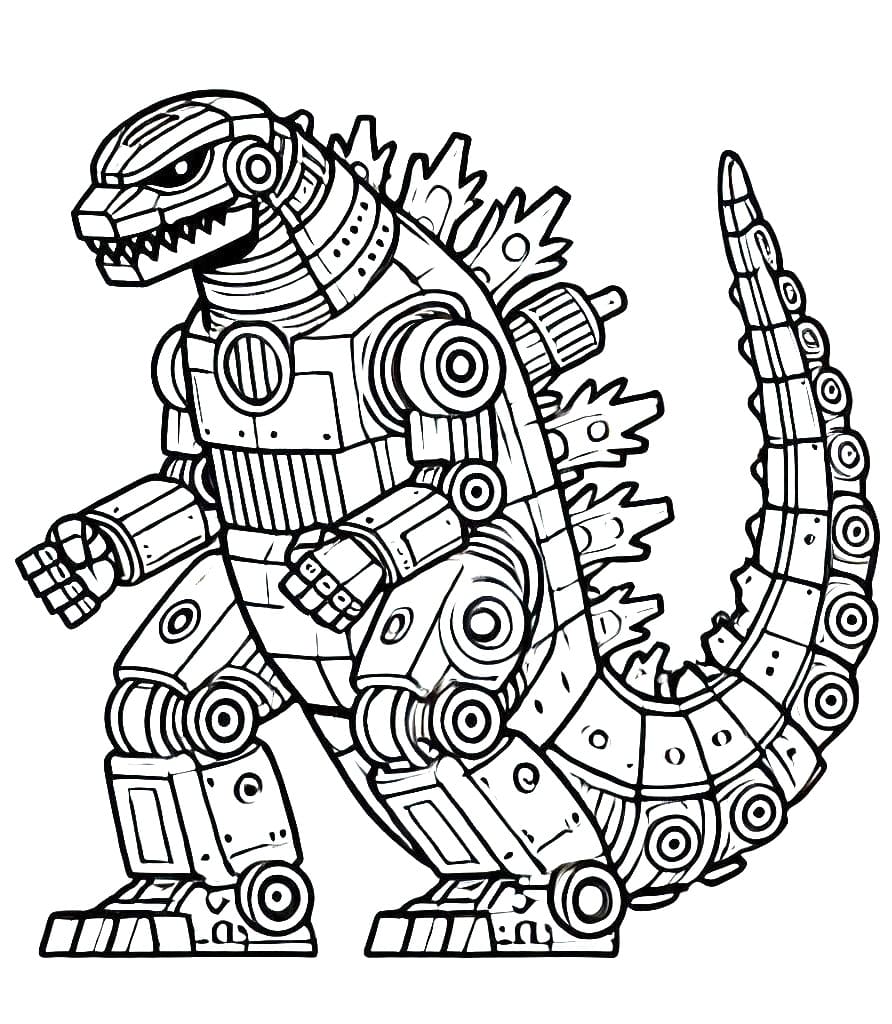 Desenho De Mechagodzilla Para crianças De 3 Ano Para Colorir