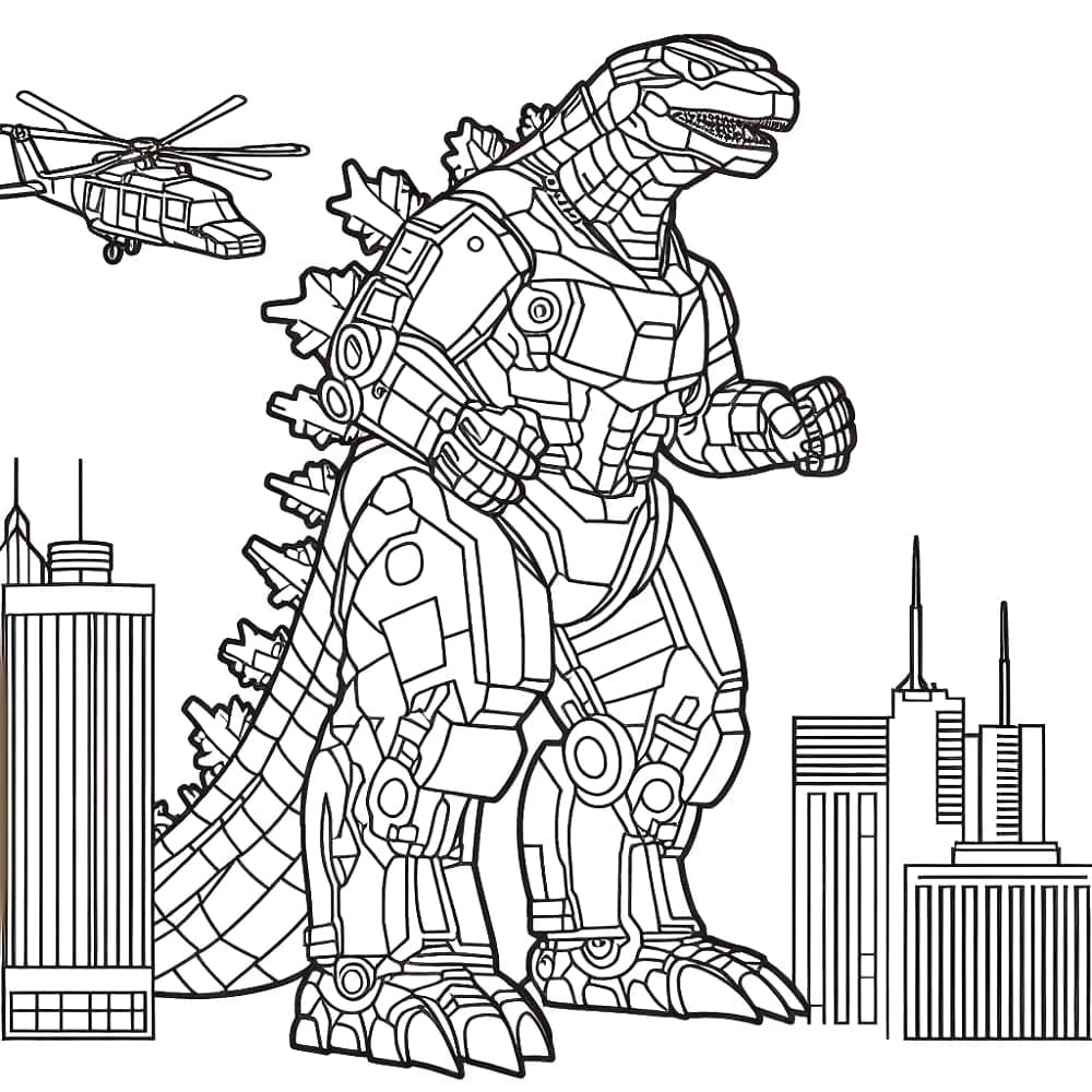 Desenho De Mechagodzilla Para crianças De 5 Ano Para Colorir
