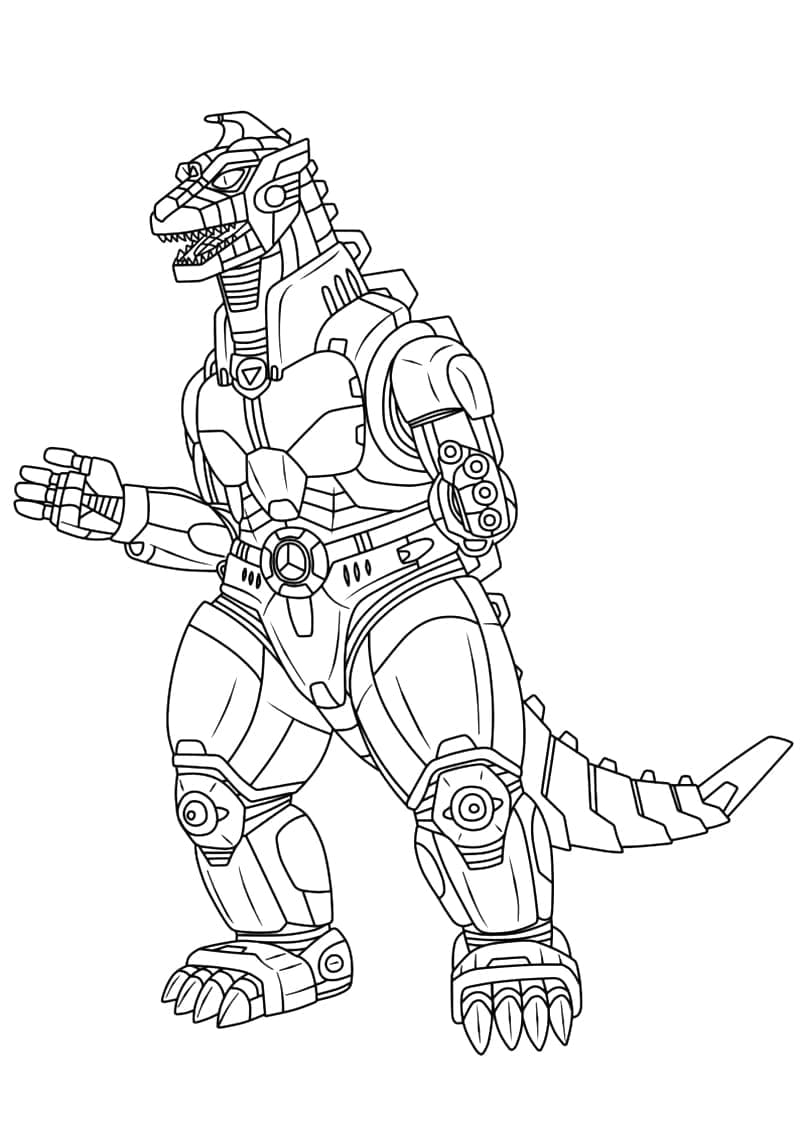 Desenho De Mechagodzilla Muito fácil De Colorir
