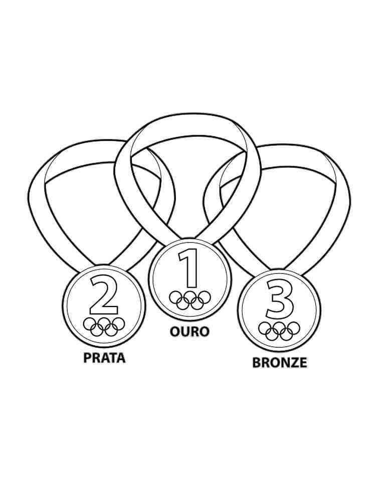 Desenho De três Medalhas Para Colorir
