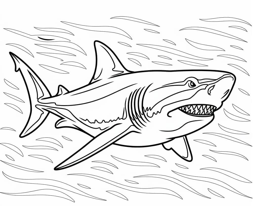 Desenho De Megalodonte Para crianças De 4 Ano Para Colorir