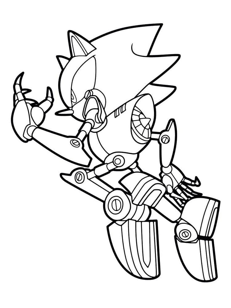 Desenho De Metal Sonic Correndo Para Colorir