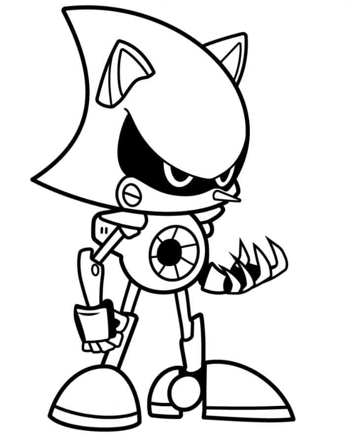 Desenho De Metal Sonic Para crianças Para Colorir