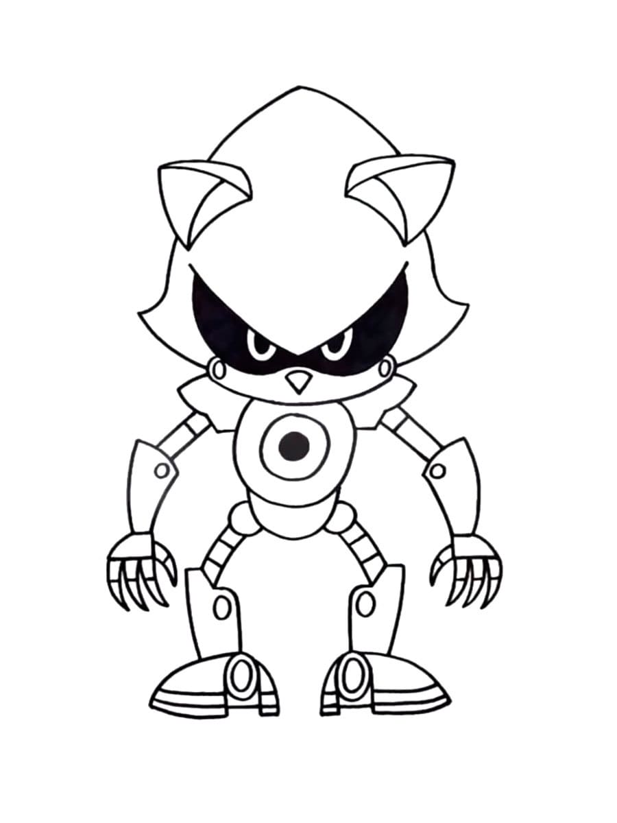 Desenho De Metal Sonic Para Imprimir e Colorir