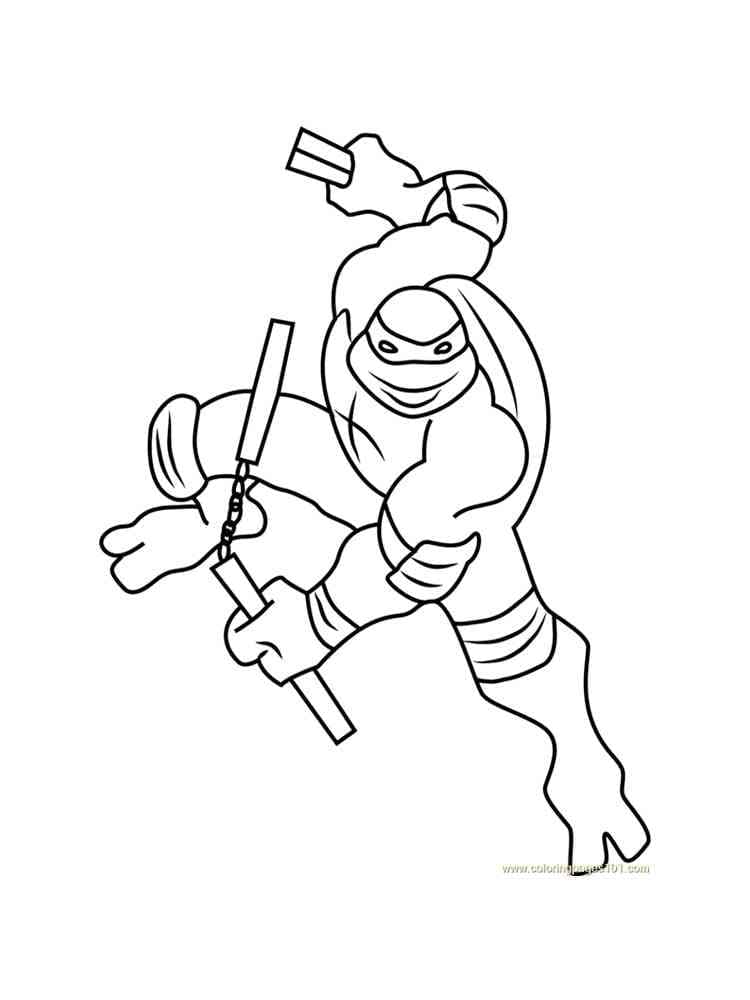 Desenho De Michelangelo Tartarugas Ninjas Para Baixar e Colorir