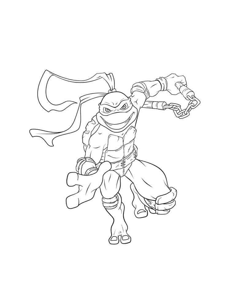 Michelangelo Tartarugas Ninjas para Colorir