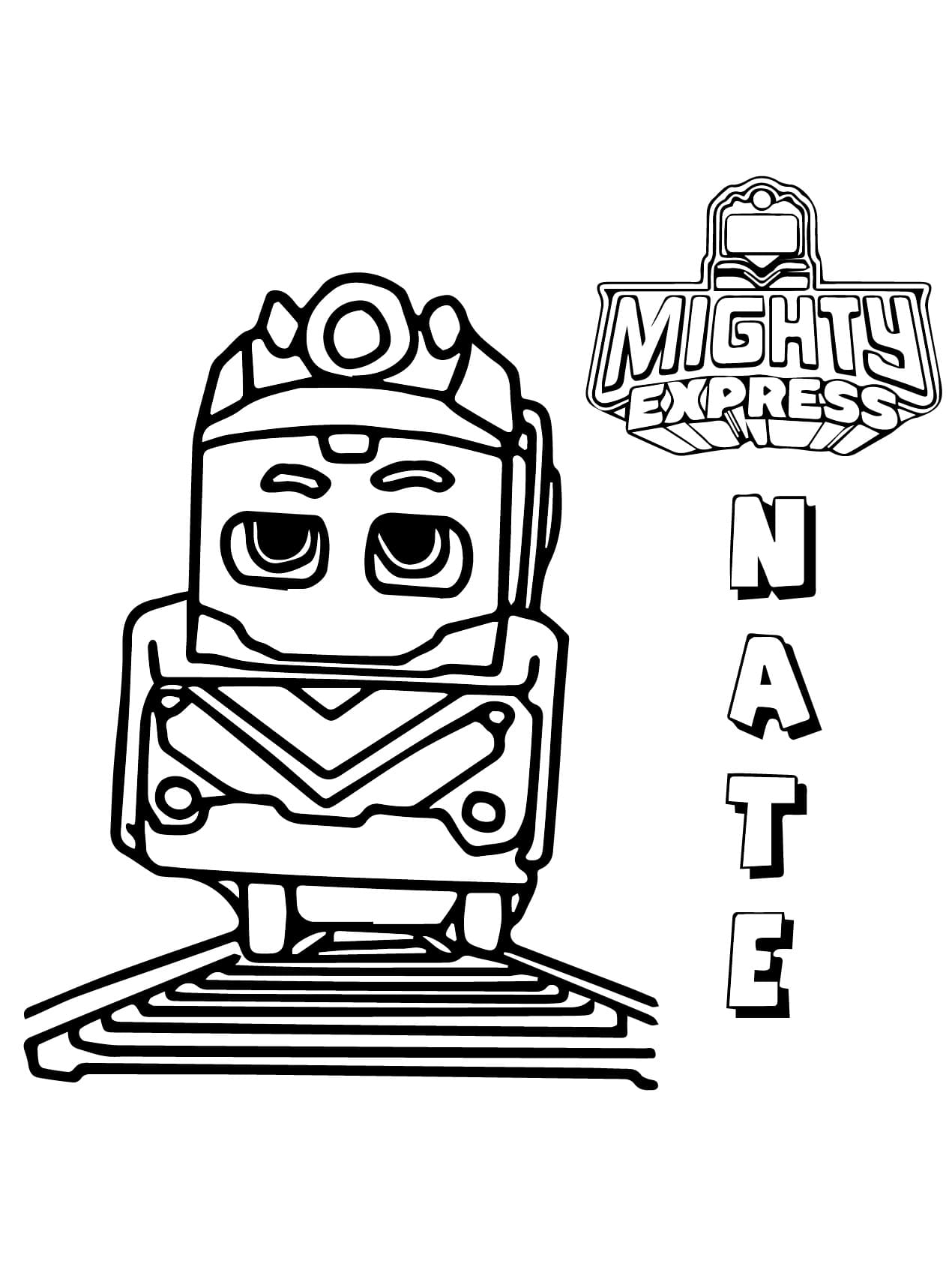 Desenho De Nate Mighty Express Para Colorir