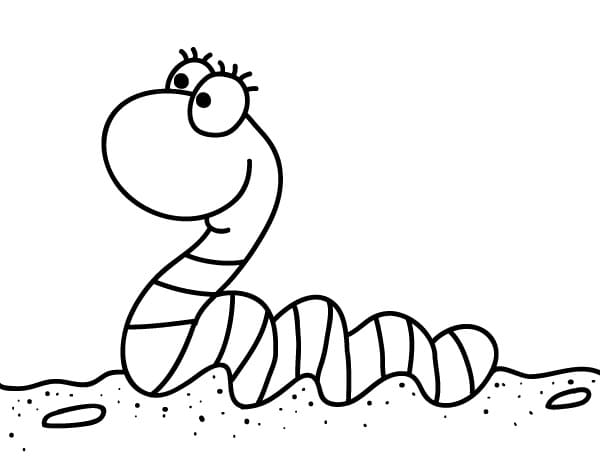 Desenho de Linda Minhoca para Colorir