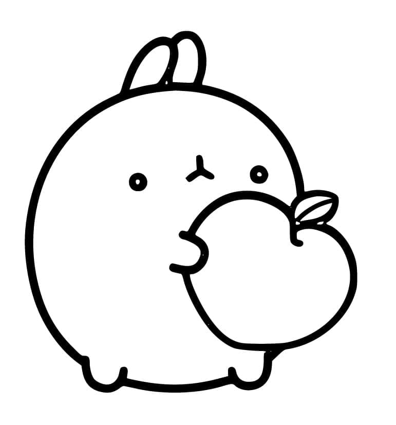 Desenho De Molang e pêssego Para Colorir