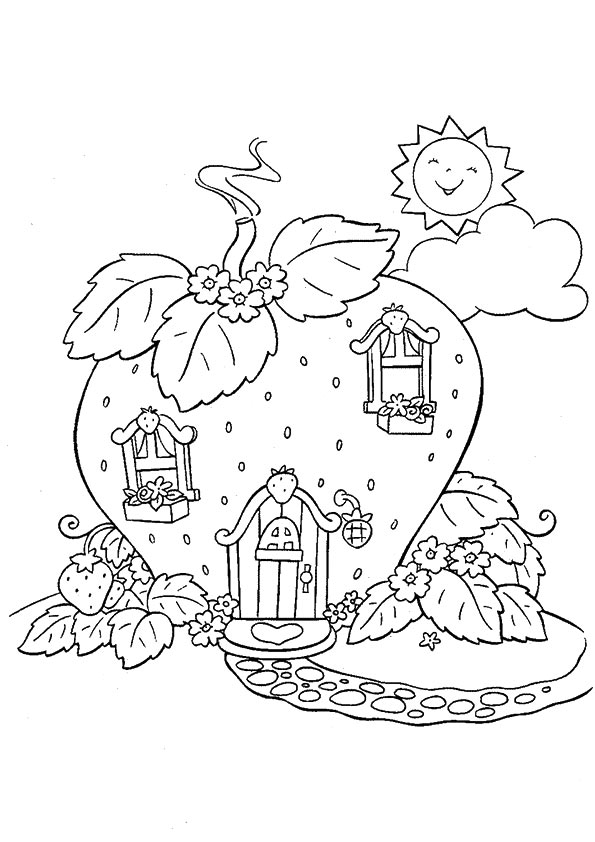 Desenho De casa De Morangos Para Colorir