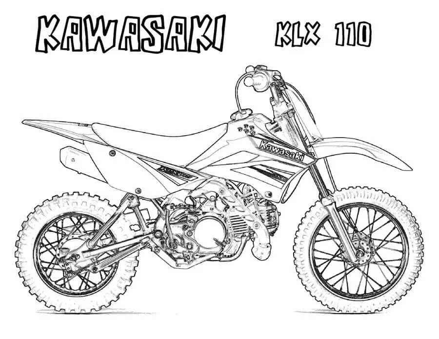 Desenho De Kawasaki Klx 1100 Para Colorir