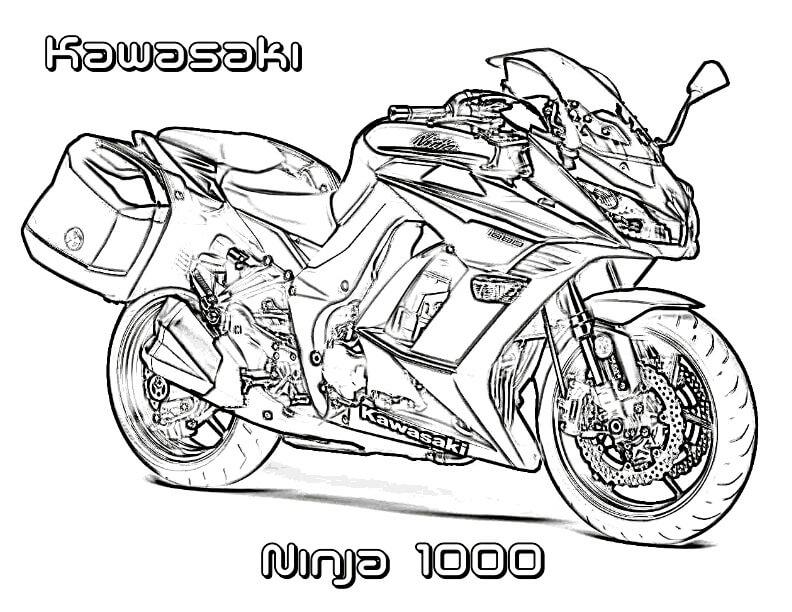 Moto Kawasaki para Colorir
