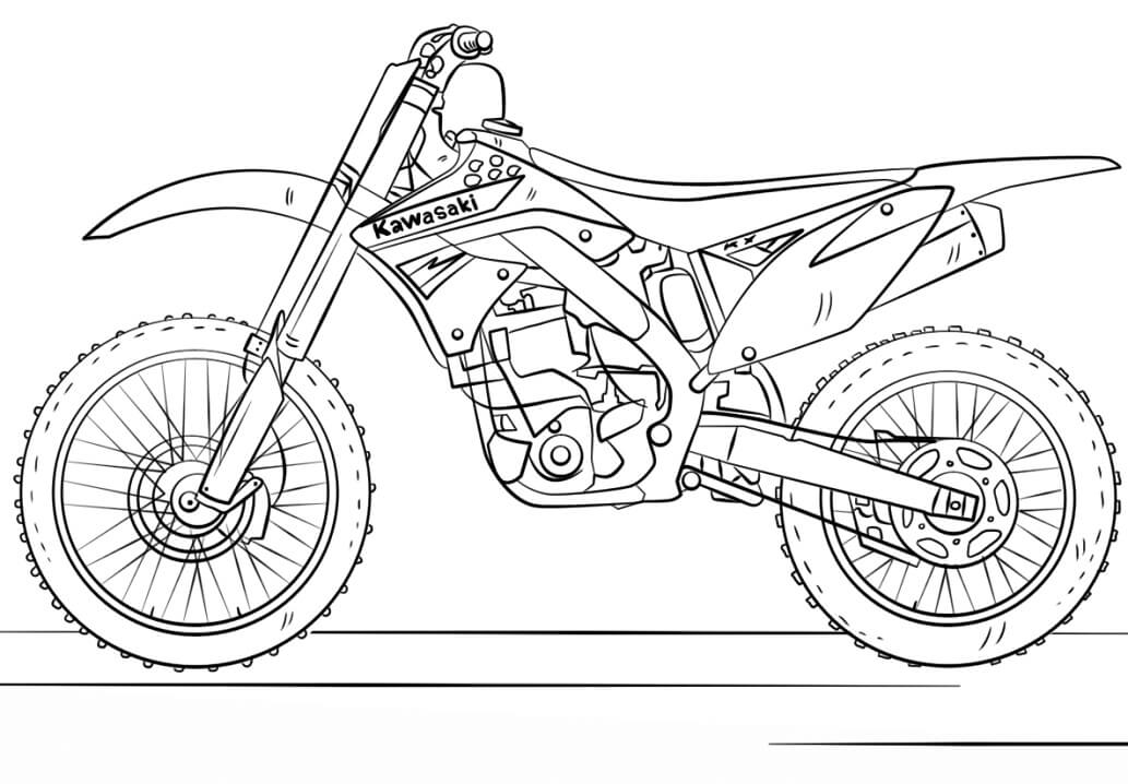 Desenho De Motocicleta Kawasaki Para Colorir
