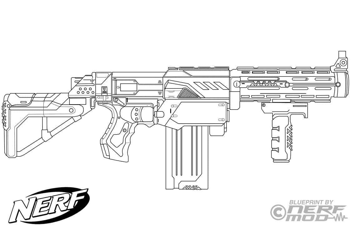 Desenho De armá Nerf Para crianças Para Colorir