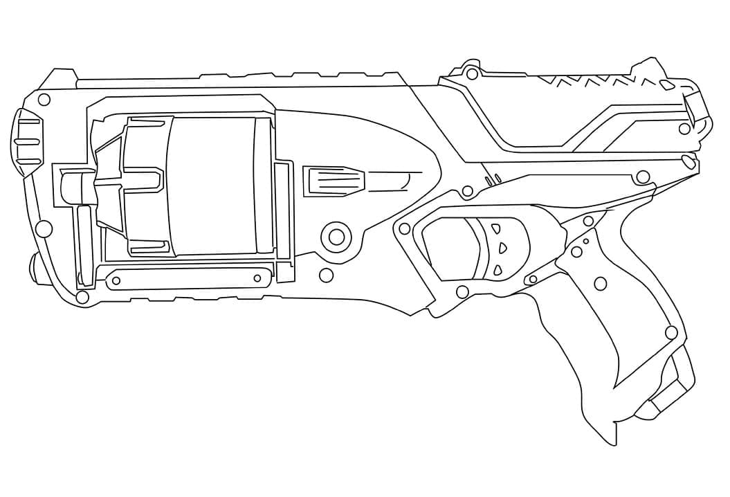 Desenho De Nerf Lancador De mão Para Colorir