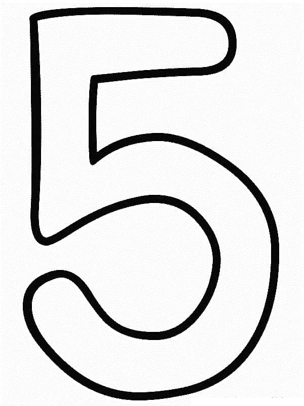 Desenho De número 5 grátis Para crianças Para Colorir
