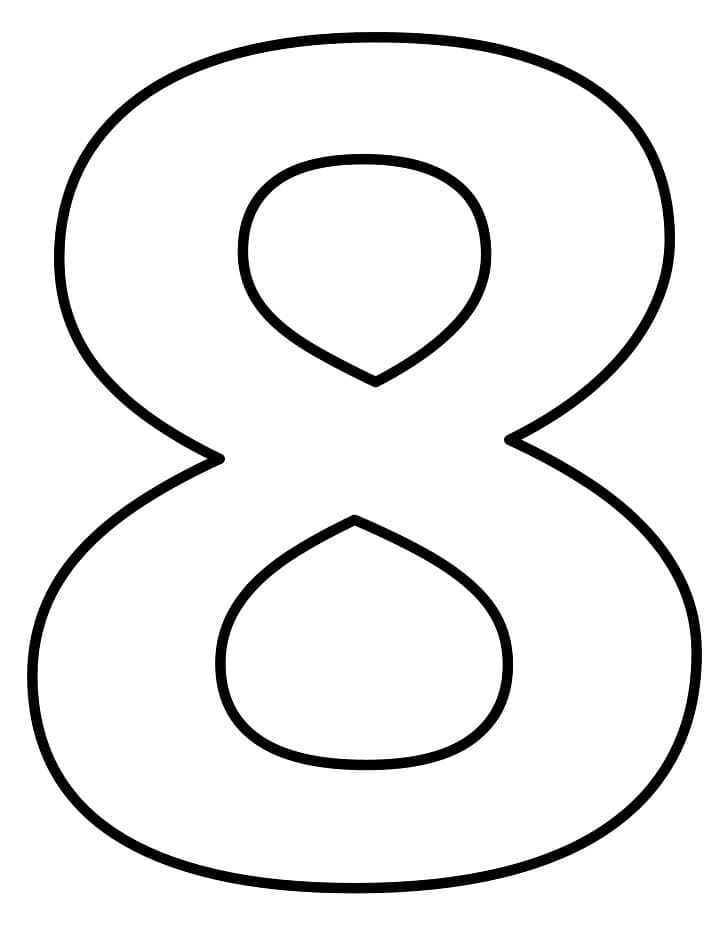 Desenho De número 8 básico Para Colorir