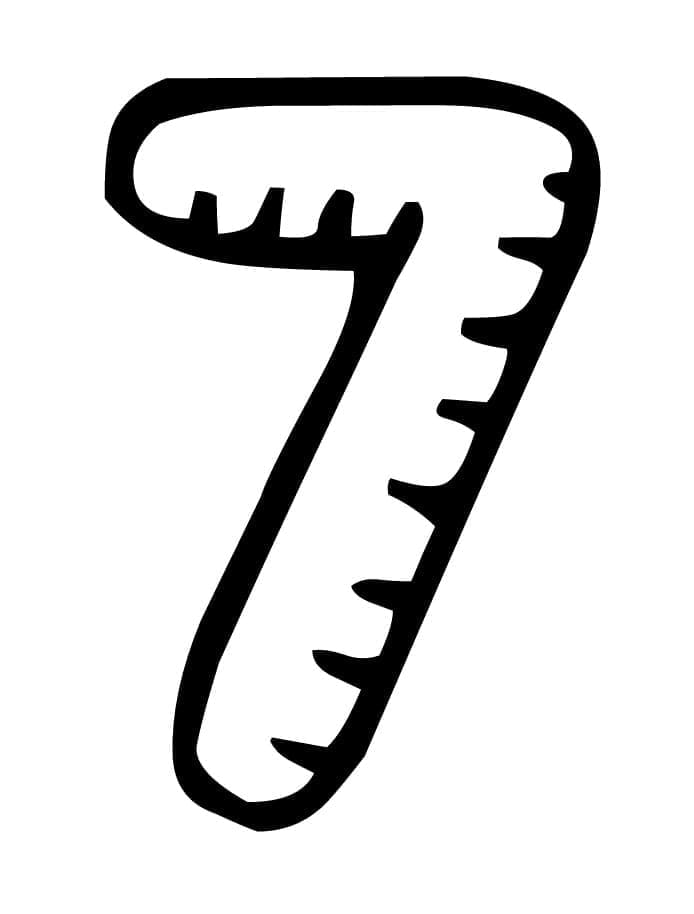 Desenho De número 7 grátis Para crianças Para Colorir