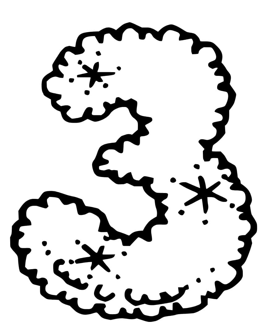Desenho De Imagem Do número 3 Para Colorir