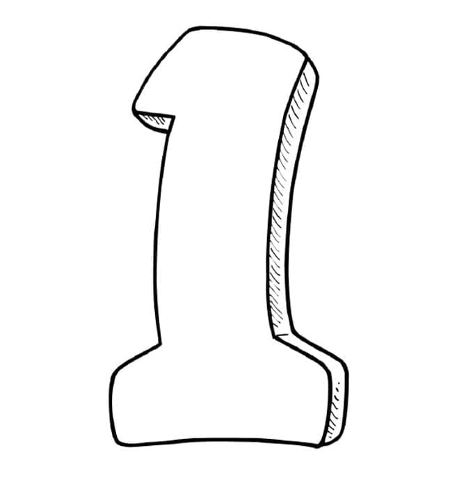 Desenho De número grátis Para Colorir