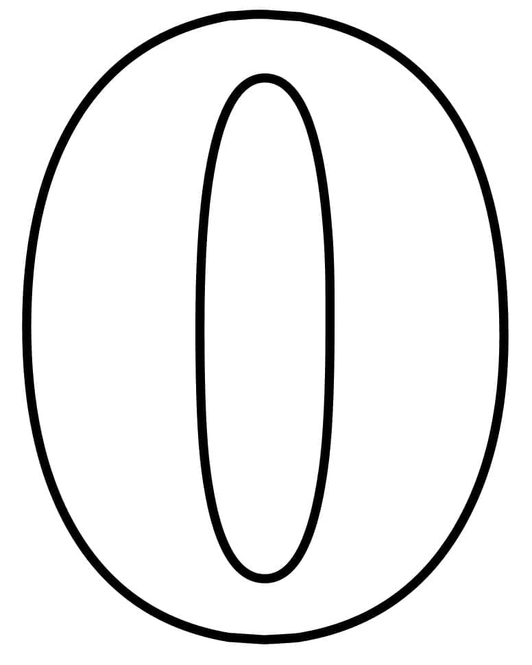 Número Zero para Colorir