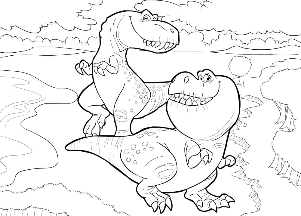 O Bom Dinossauro para Colorir