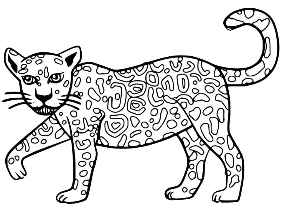 Desenho De Imagem De onça Para Colorir
