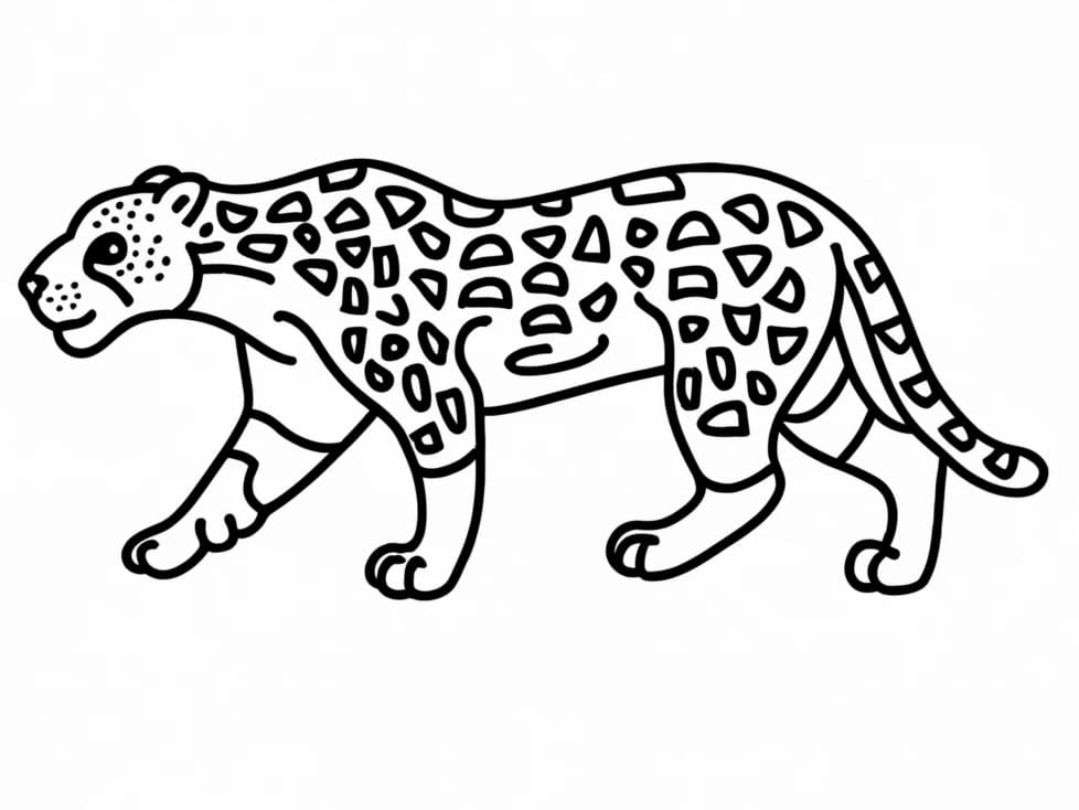 Desenho De onça fácil Para Colorir