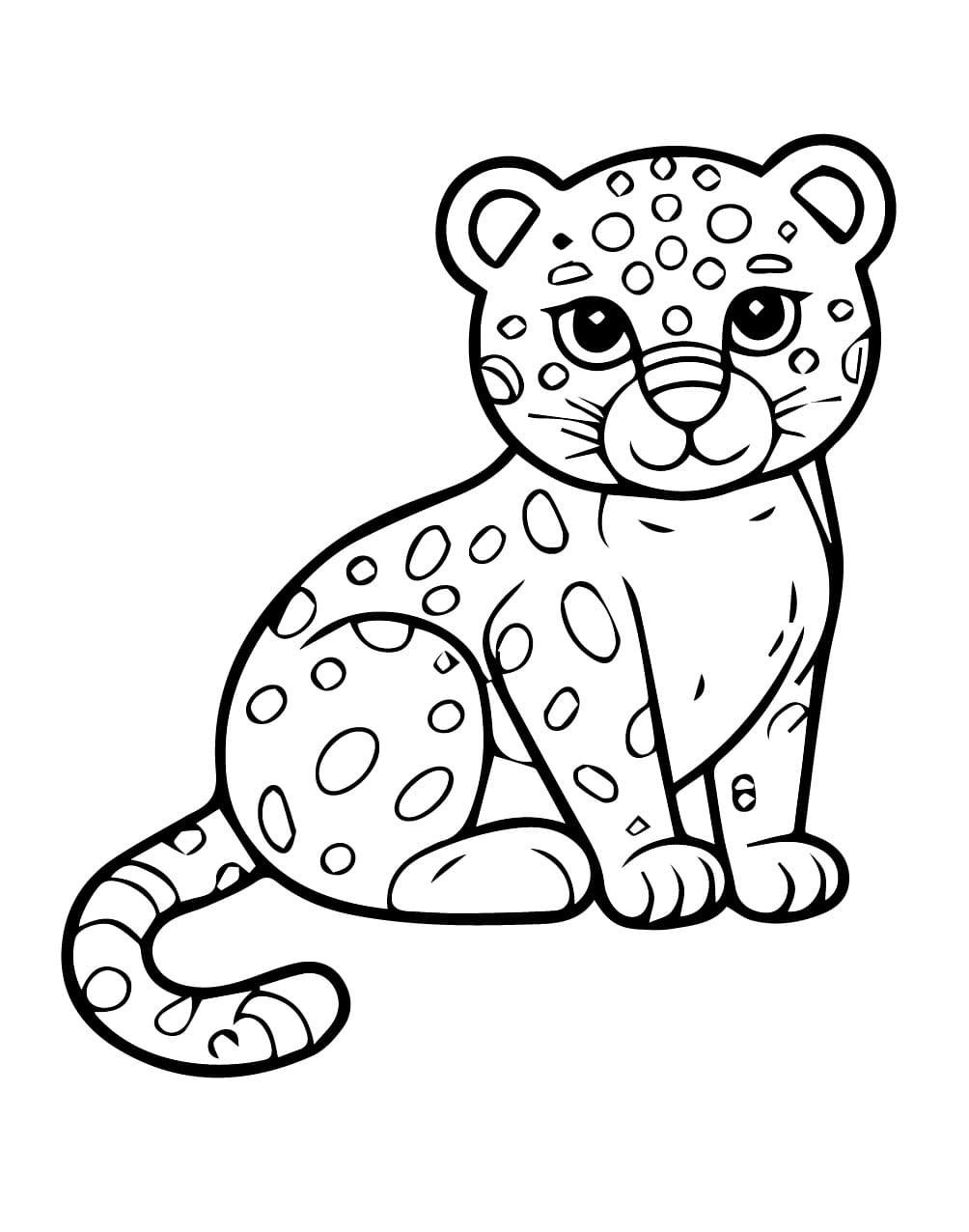 Desenho De onça Feliz Para Colorir