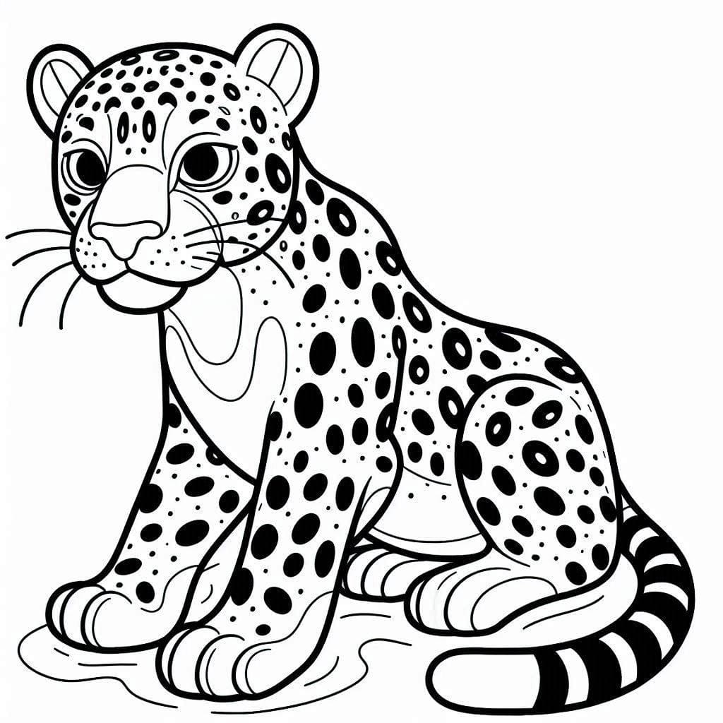 Desenho De onça grátis Para crianças Para Colorir