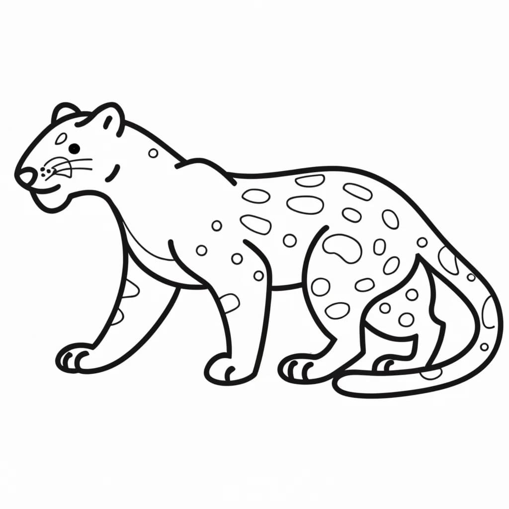 Desenho De onça Simples Para Colorir