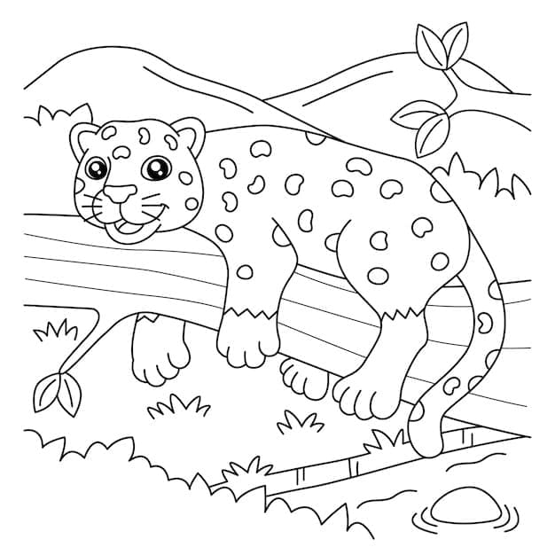 Desenho De onça Sorridente Para Colorir