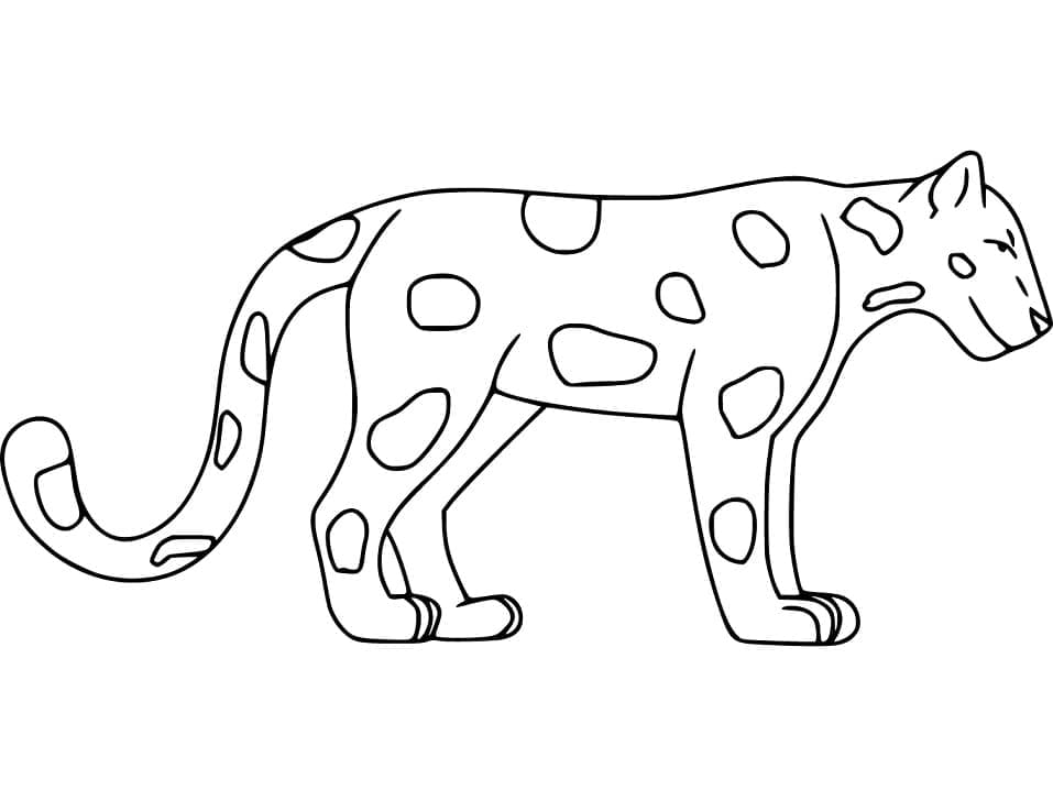 Desenho De Uma onça fácil Para Colorir