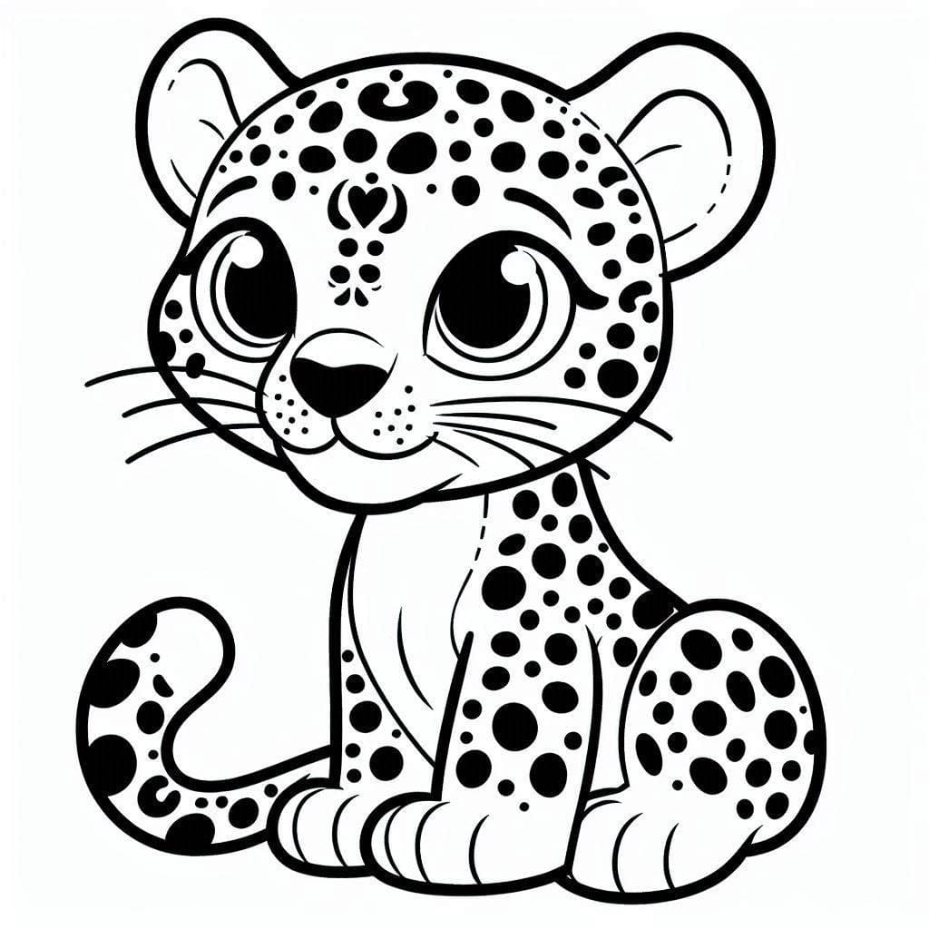 Desenho De Uma onça Muito Fofa Para Colorir