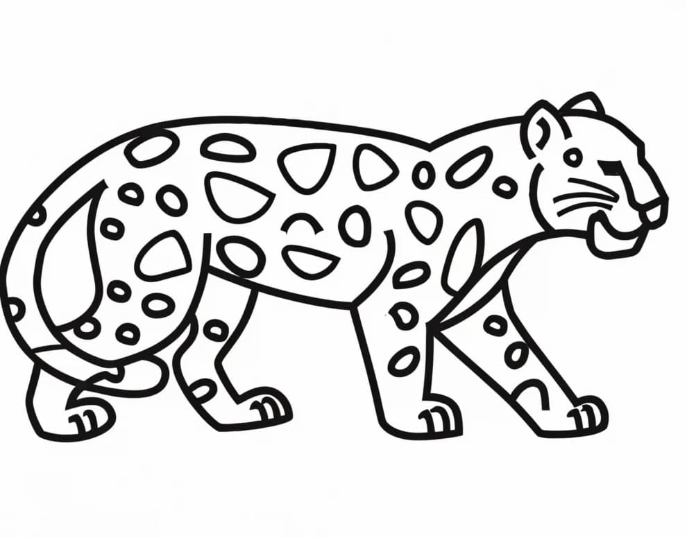 Desenho De Uma onça Simples Para Colorir