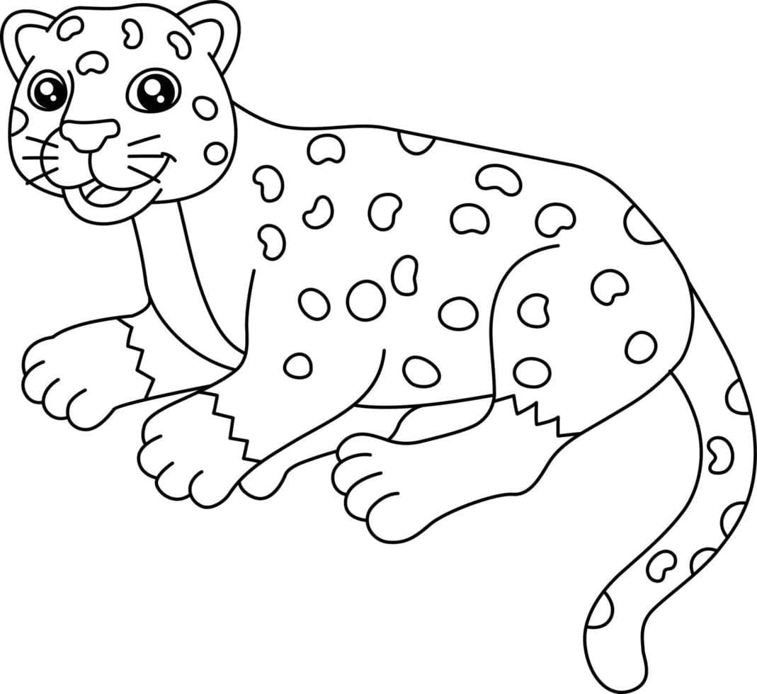 Desenho De Uma onça Sorridente Para Colorir