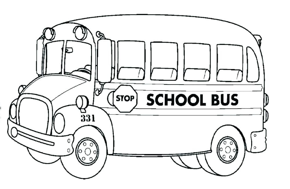 Colorir Desenho fácil De Ônibus Em Formato Pdf