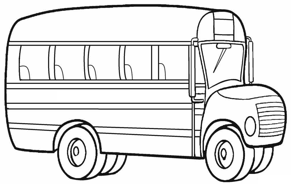 Desenho Ônibus Escolar 1 Para Colorear