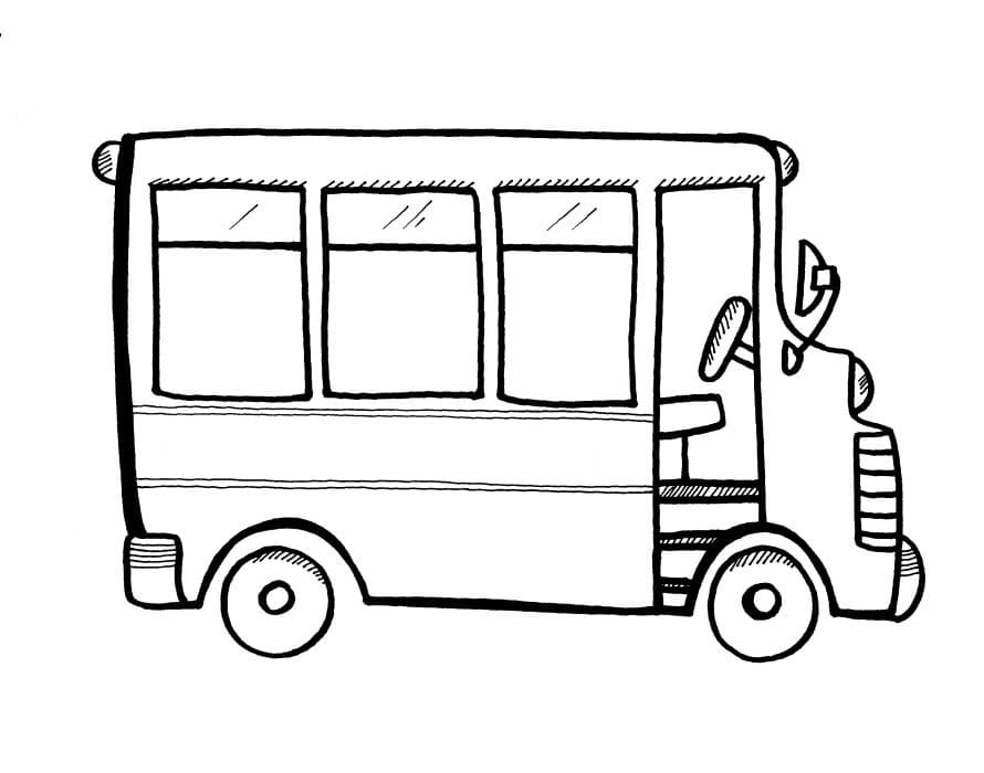 Desenho Ônibus Escolar 2 Para Colorear