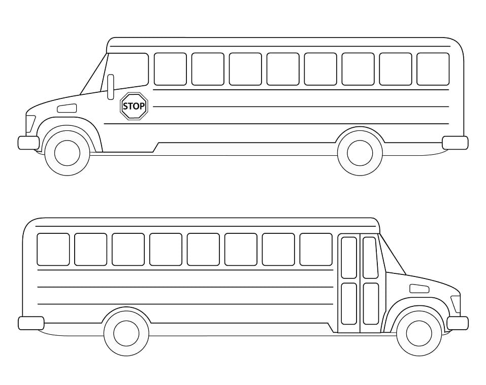 Ônibus Escolar para Colorir