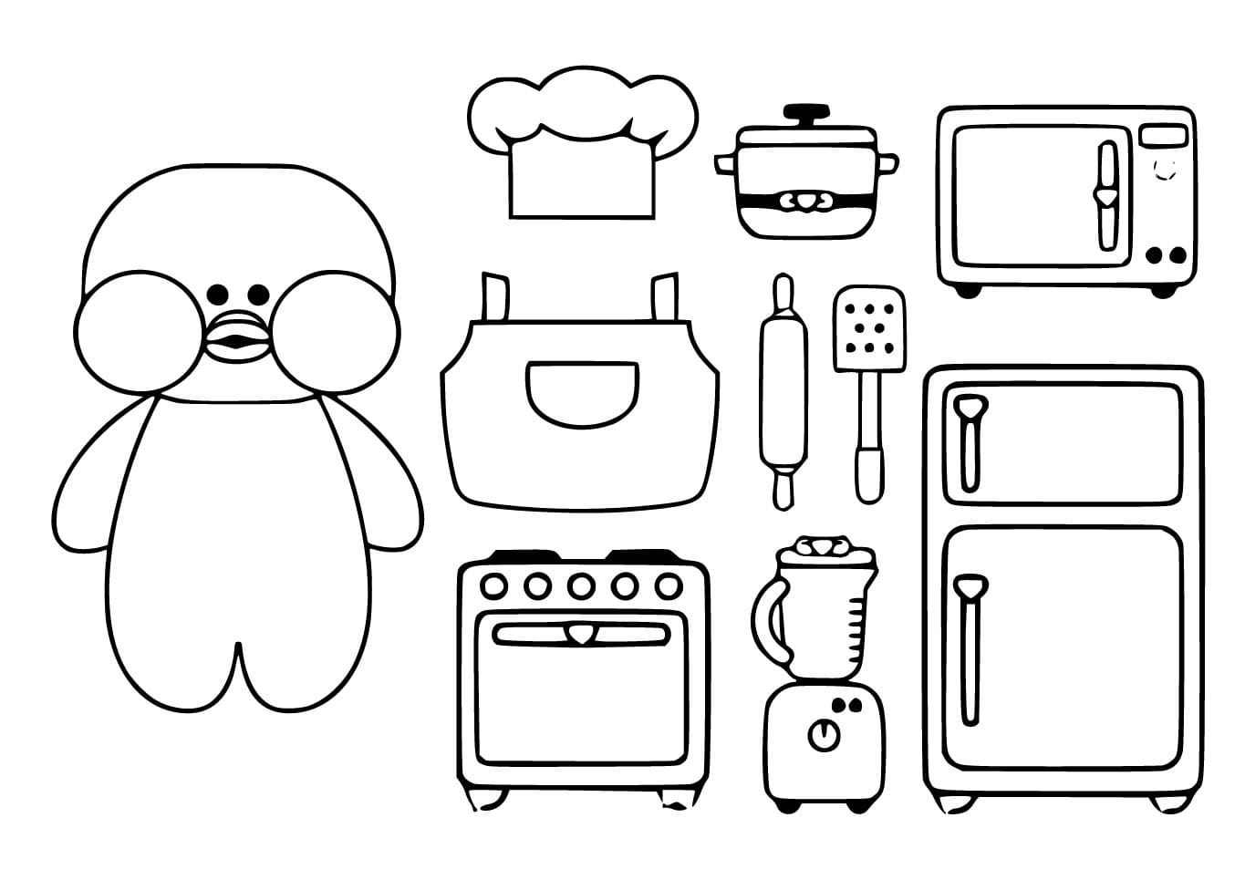 Desenho De Paper Duck grátis Para crianças Para Colorir