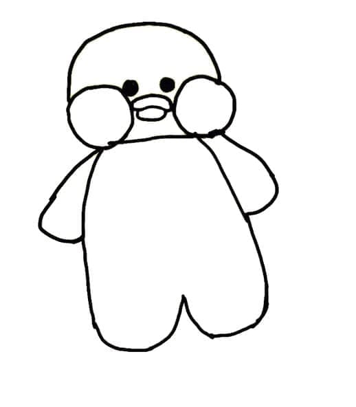 Desenho De Pato Lalafanfan Para crianças De 2 Ano Para Colorir