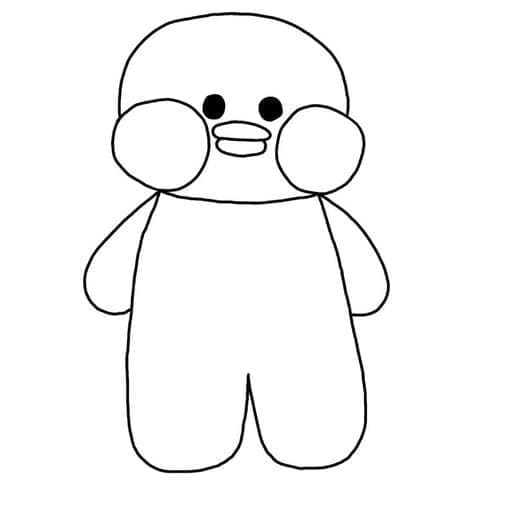 Desenho De Pato Lalafanfan Para crianças De 3 Ano Para Colorir